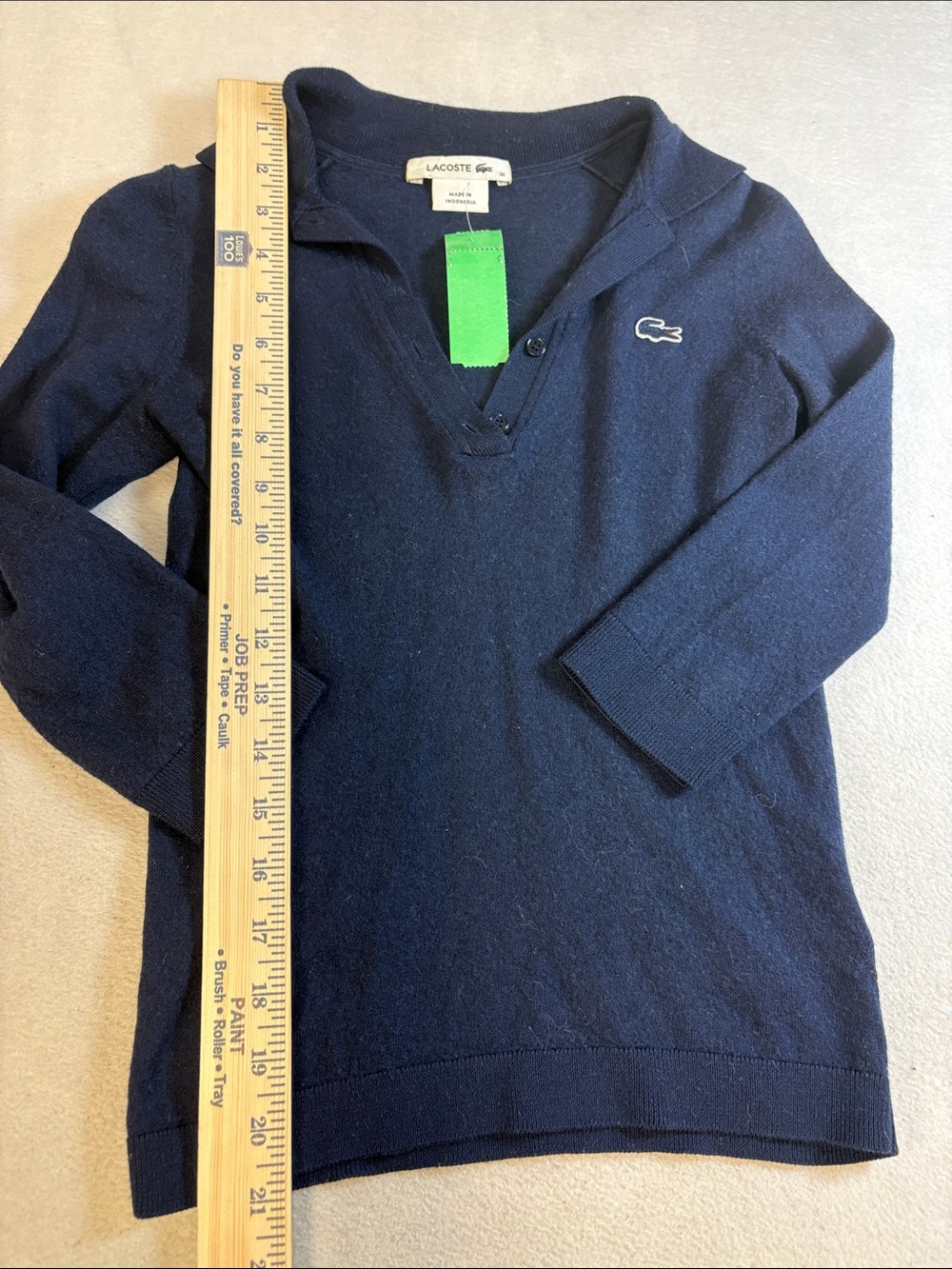 Lacoste Navy V-Neck Pullover with Croc Patch